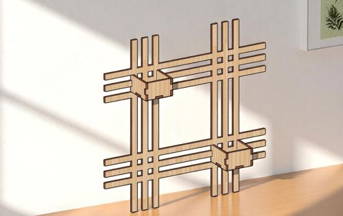 طرح قفسه دیواری برش لیزری چوبی تزئینی دیواری هنری شمعدان قفسه - laser cut wall shelf wood decorative wall art candle holder shelves - برای دستگاه CNC چوب و لیزر (سی ان سی)