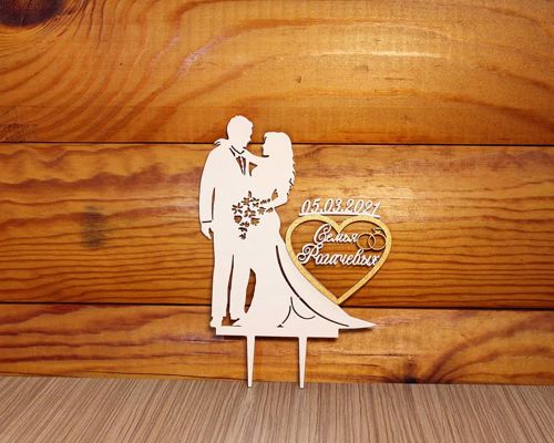 طرح برش لیزری کیک عروسی تزیینات عروس و داماد - laser cut wedding cake toppers bride and groom ve - برای دستگاه CNC چوب و لیزر (سی ان سی)