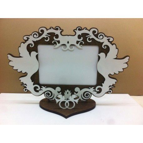 طرح قاب عکس عروسی برش لیزری - laser cut wedding photo frame ve - برای دستگاه CNC چوب و لیزر (سی ان سی)