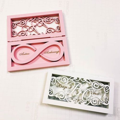 طرح جعبه حلقه ازدواج برش لیزری - laser cut wedding ring box ve - برای دستگاه CNC چوب و لیزر (سی ان سی)