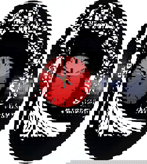 طرح ساعت دیواری وینیل برش لیزری عروسی قاب - laser cut wedding vinyl record wall clock - برای دستگاه CNC چوب و لیزر (سی ان سی)