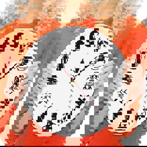 طرح ساعت دیواری جوشکاری شده با برش لیزری مدل جوشکاری شده طرح نیمرخ ساعت دیواری مدرن قاب - laser cut welding wall clock welder silhouette modern wall clock ve - برای دستگاه CNC چوب و لیزر (سی ان سی)