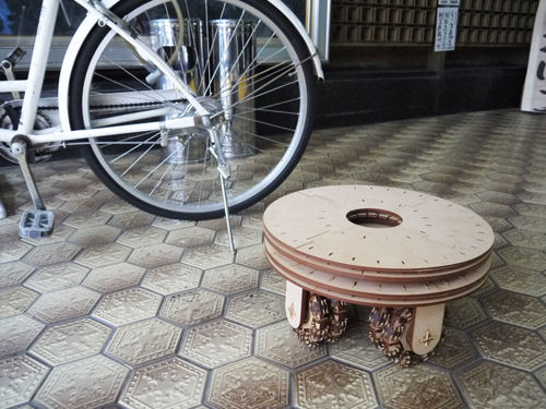 طرح چهارپایه چرخ‌دار برش لیزری قاب - laser cut wheel stool - برای دستگاه CNC چوب و لیزر (سی ان سی)