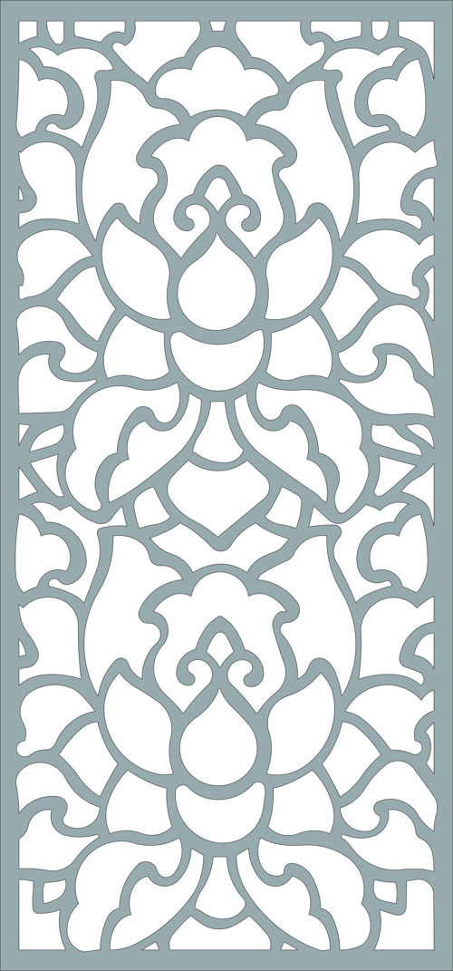 طرح گل شبکه گل برش لیزری پنجره شابلون - laser cut window floral lattice stencil design - برای دستگاه CNC چوب و لیزر (سی ان سی)