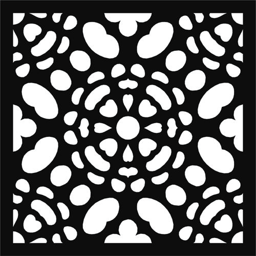 طرح پنجره برش لیزری گلدار شبکه استنسیل درز پانل - laser cut window floral lattice stencil seamless panel - برای دستگاه CNC چوب و لیزر (سی ان سی)