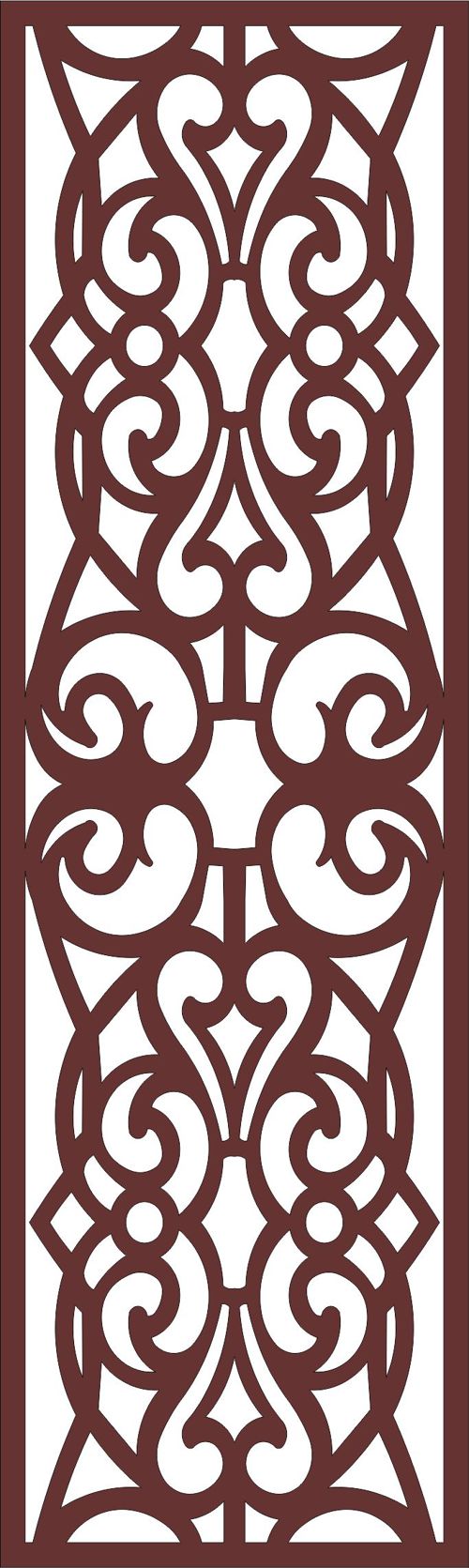 طرح پنجره برش لیزری جالی پانل جداکننده پارچه - laser cut window jali seamless separator panel - برای دستگاه CNC چوب و لیزر (سی ان سی)