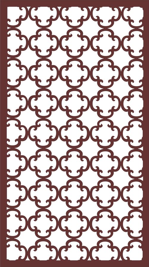 طرح پنجره برش لیزری درز گل شبکه پانل پرده - laser cut window seamless floral lattice panel - برای دستگاه CNC چوب و لیزر (سی ان سی)