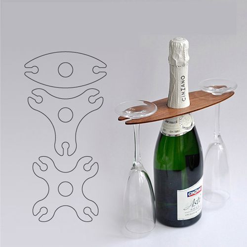 طرح برش لیزری لیوان نگهدارنده - laser cut wine glass holder ve - برای دستگاه CNC چوب و لیزر (سی ان سی)