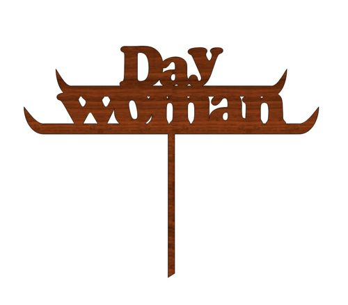 طرح برش لیزری کیک روز زنان - laser cut women day cake topper ve - برای دستگاه CNC چوب و لیزر (سی ان سی)