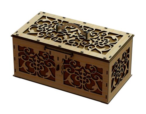 طرح قالب جعبه چوبی زیبا برش لیزری - laser cut wood beautiful box template ve - برای دستگاه CNC چوب و لیزر (سی ان سی)