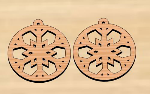 طرح گوشواره‌های کریسمس چوبی برش لیزری - laser cut wood christmas earrings - برای دستگاه CNC چوب و لیزر (سی ان سی)