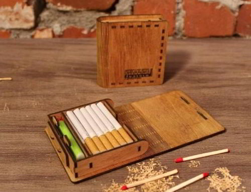 طرح جعبه سیگار چوبی برش لیزری زیبا جعبه سیگار جعبه - laser cut wood cigarette case beautiful cigarette box ve - برای دستگاه CNC چوب و لیزر (سی ان سی)