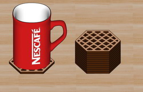 طرح قالب زیرلیوانی چوبی برش لیزری - laser cut wood coffee coaster template - برای دستگاه CNC چوب و لیزر (سی ان سی)