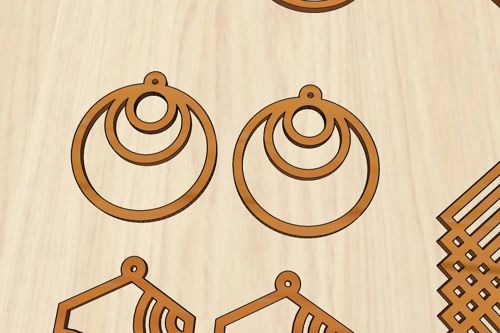 طرح گوشواره آویز چوبی برش لیزری جواهرات صنایع - laser cut wood dangle earring jewelry crafts ve - برای دستگاه CNC چوب و لیزر (سی ان سی)