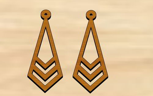 طرح گوشواره‌های آویز چوبی برش لیزری طرح قبیله‌ای - laser cut wood dangle earrings tribal design - برای دستگاه CNC چوب و لیزر (سی ان سی)
