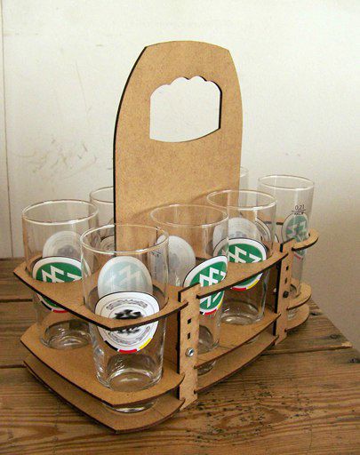 طرح برش لیزری چوب نوشیدنی حامل - laser cut wood drink carrier ve - برای دستگاه CNC چوب و لیزر (سی ان سی)
