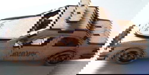 طرح پازل ماشین پلیس برش لیزری چوبی سه بعدی وسیله خودرو - laser cut wooden 3d puzzle police car toy ve - برای دستگاه CNC چوب و لیزر (سی ان سی)