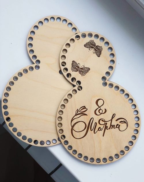 طرح سبد چوبی برش لیزری برای قلاب بافی روز 8 مارس زنان هدیه عید مبارک - laser cut wooden basket bottoms for crochet women day 8 march gift ve - برای دستگاه CNC چوب و لیزر (سی ان سی)