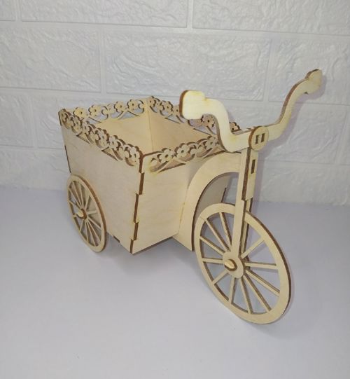 طرح برش لیزری دوچرخه چوبی گل پایه گل - laser cut wooden bike flower stand ve - برای دستگاه CNC چوب و لیزر (سی ان سی)