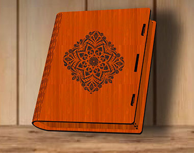 طرح جعبه کتاب چوبی برش لیزری طرح ماندالا حکاکی - laser cut wooden book box mandala design engraved ve - برای دستگاه CNC چوب و لیزر (سی ان سی)