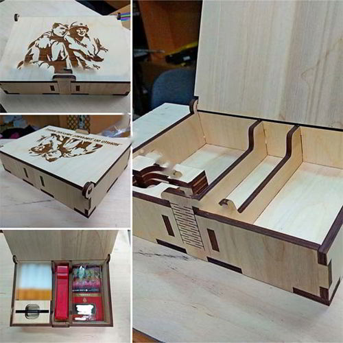طرح جعبه چوبی برش لیزری برای لوازم سیگار چوبی جعبه - laser cut wooden box for smoking accessories wooden cigarette case - برای دستگاه CNC چوب و لیزر (سی ان سی)