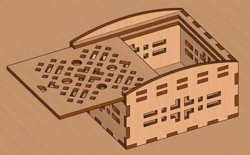 طرح جعبه چوبی برش لیزری با درب تزئینی جعبه جواهرات کادو - laser cut wooden box with lid decorative gift jewelry box ve - برای دستگاه CNC چوب و لیزر (سی ان سی)