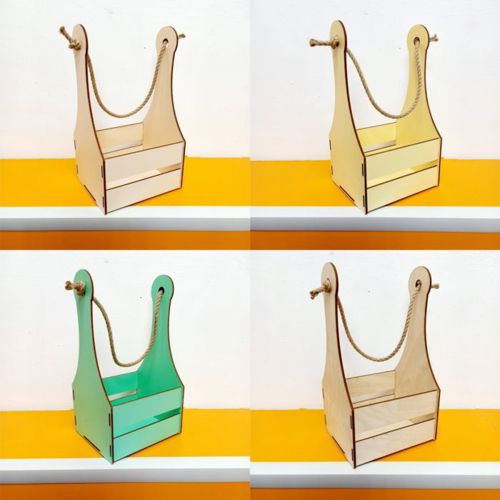 طرح جعبه چوبی برش لیزری با دسته طنابی دسته - laser cut wooden box with rope handle ve - برای دستگاه CNC چوب و لیزر (سی ان سی)