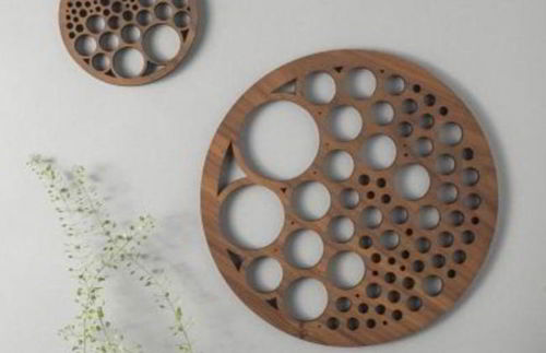 طرح حباب های چوبی برش لیزری پوشش - laser cut wooden bubbles pattern coasters ve - برای دستگاه CNC چوب و لیزر (سی ان سی)