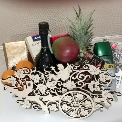 طرح میز چوبی برش خورده لیزری دکوراسیون - laser cut wooden cart table decor ve - برای دستگاه CNC چوب و لیزر (سی ان سی)