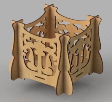 طرح جعبه چوبی برش خورده شده با لیزر - laser cut wooden carved box ve - برای دستگاه CNC چوب و لیزر (سی ان سی)