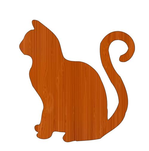 طرح گربه چوبی برش لیزری - laser cut wooden cat design cutout ve - برای دستگاه CNC چوب و لیزر (سی ان سی)
