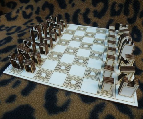 طرح مجموعه های شطرنج چوبی برش لیزری - laser cut wooden chess sets ve - برای دستگاه CNC چوب و لیزر (سی ان سی)