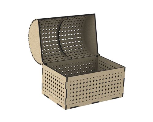 طرح صندوقچه چوبی برش لیزری با درب تزئینی - laser cut wooden chest with decorative lid - برای دستگاه CNC چوب و لیزر (سی ان سی)