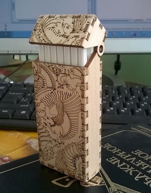 طرح جعبه سیگار چوبی برش لیزری با طرح حکاکی شده قاب - laser cut wooden cigarette case with engraving design ve - برای دستگاه CNC چوب و لیزر (سی ان سی)