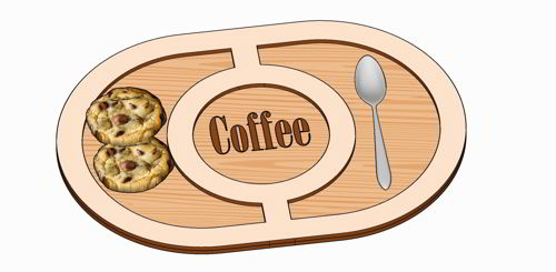 طرح سینی قهوه چوبی برش لیزری [ ] - laser cut wooden coffee tray - برای دستگاه CNC چوب و لیزر (سی ان سی)