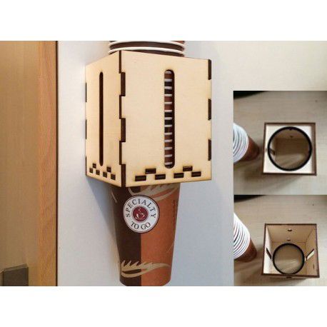 طرح قالب جای لیوان چوبی برش لیزری - laser cut wooden cup holder template ve - برای دستگاه CNC چوب و لیزر (سی ان سی)