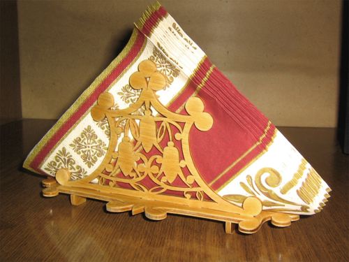 طرح جا دستمال کاغذی ایستاده چوبی تزئینی برش لیزری - laser cut wooden decorative standing napkin holder ve - برای دستگاه CNC چوب و لیزر (سی ان سی)