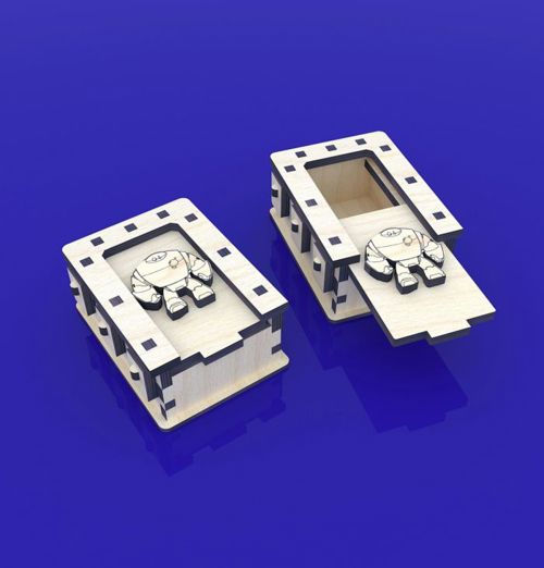 طرح جعبه نگهداری تاس چوبی برش لیزری mm - laser cut wooden dice case storage box 4mm - برای دستگاه CNC چوب و لیزر (سی ان سی)
