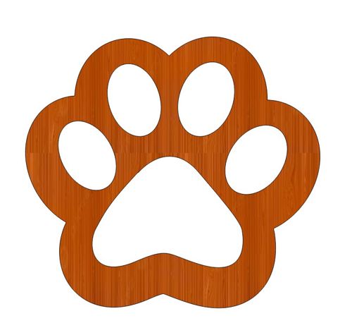 طرح برش لیزری چوبی پنجه سگ چاپ تزئین - laser cut wooden dog paw print decoration ve - برای دستگاه CNC چوب و لیزر (سی ان سی)