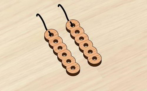 طرح گوشواره‌های چوبی برش لیزری جواهرات - laser cut wooden earrings jewelry ve - برای دستگاه CNC چوب و لیزر (سی ان سی)