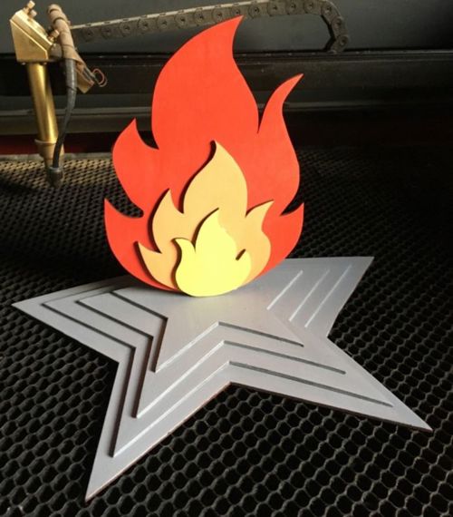 طرح برش لیزری چوبی شعله ابدی - laser cut wooden eternal flame ve - برای دستگاه CNC چوب و لیزر (سی ان سی)