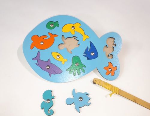 طرح پازل ماهی چوبی برش لیزری اسباب بازی آموزشی موجود دریایی میخ پازل پازل - laser cut wooden fish puzzle educational toy sea creature peg puzzle - برای دستگاه CNC چوب و لیزر (سی ان سی)