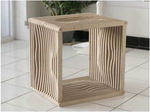 طرح چهارپایه چوبی چهار طرفه برش لیزری نیاز به تعمیر - laser cut wooden four sided stool - برای دستگاه CNC چوب و لیزر (سی ان سی)
