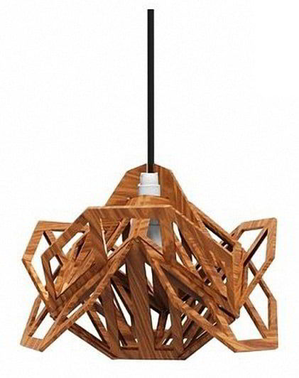 طرح لامپ هندسی چوبی برش لیزری - laser cut wooden geometric lamp ve - برای دستگاه CNC چوب و لیزر (سی ان سی)