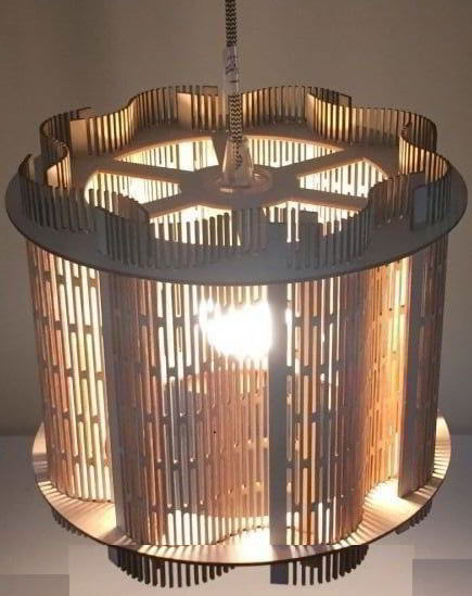 طرح برش لیزری چوبی حفاظ سقف لامپ طرح گلاسه - laser cut wooden grill shade ceiling lamp ve - برای دستگاه CNC چوب و لیزر (سی ان سی)