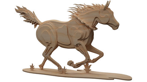 طرح برش لیزری چوبی اسب - laser cut wooden horse - برای دستگاه CNC چوب و لیزر (سی ان سی)