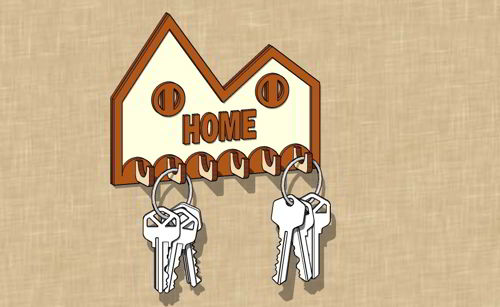 طرح جاکلیدی چوبی برش لیزری برای جاکلیدی دیواری میلی‌متری - laser cut wooden key holder for wall key organizer 3mm ve - برای دستگاه CNC چوب و لیزر (سی ان سی)