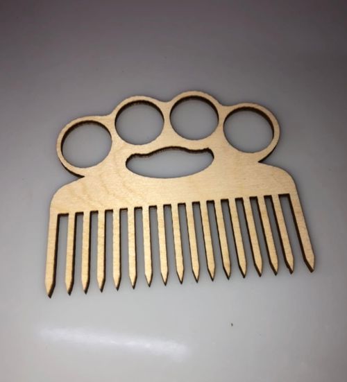 طرح بند انگشت‌های چوبی برش لیزری ریش، شانه دندانه پهن، شانه شانه - laser cut wooden knuckles beard comb wide tooth comb ve - برای دستگاه CNC چوب و لیزر (سی ان سی)
