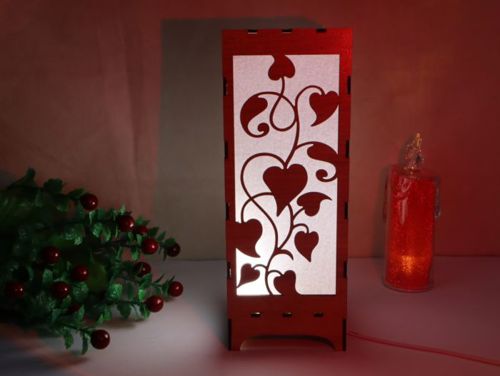 طرح آباژور چوبی برش لیزری طرح گلدار میلی‌متری - laser cut wooden lampshade floral pattern 3mm - برای دستگاه CNC چوب و لیزر (سی ان سی)
