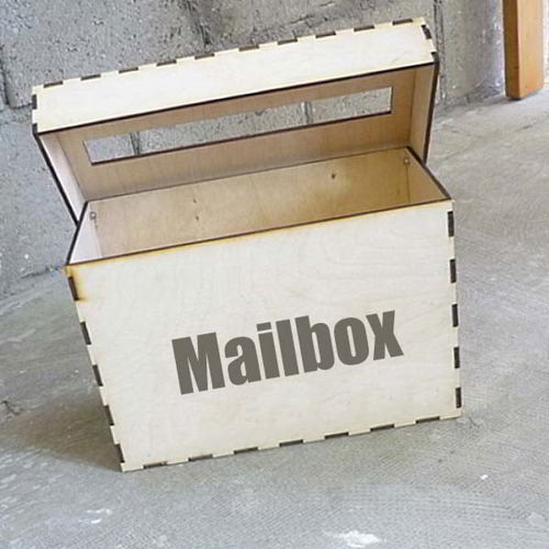 طرح صندوق پستی چوبی برش لیزری - laser cut wooden mailbox layout ve - برای دستگاه CNC چوب و لیزر (سی ان سی)